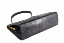 Black lizard skin handbag