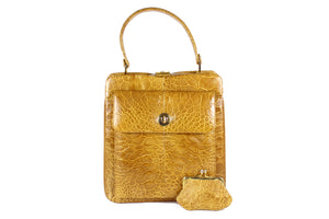 Caramel color turtle skin handbag