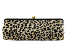 INGBER elongated clutch purse with leopard print
