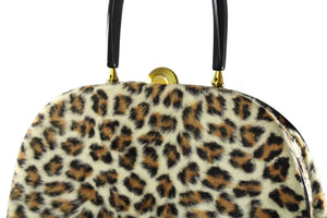 EMPRESS leopard print handbag with lucite handle