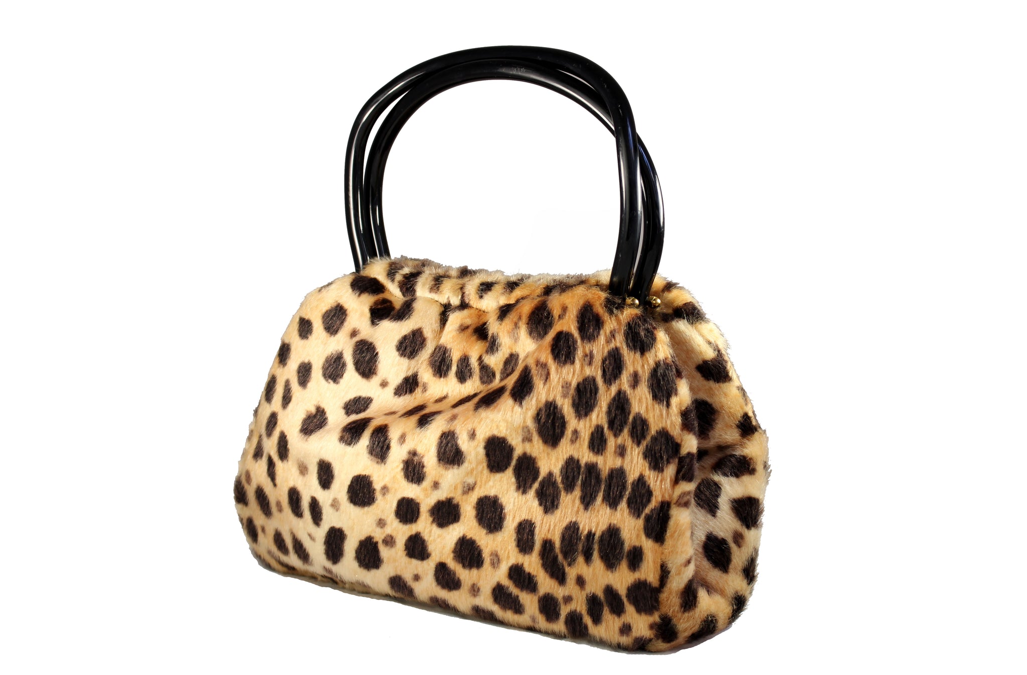 Black Leopard Print Handbag