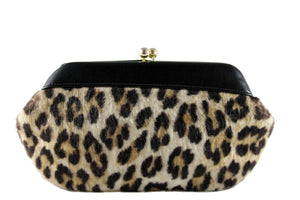Leopard print clutch purse