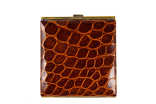 Brown crocodile skin cigarette case