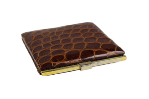 Brown crocodile skin cigarette case