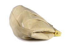 NEIMAN MARCUS by JUDITH LEIBER creme snakeskin handbag with jewel clasp