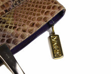 VARON violet patchwork python handbag