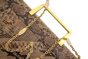 LISA python snakeskin patchwork handbag metal handle