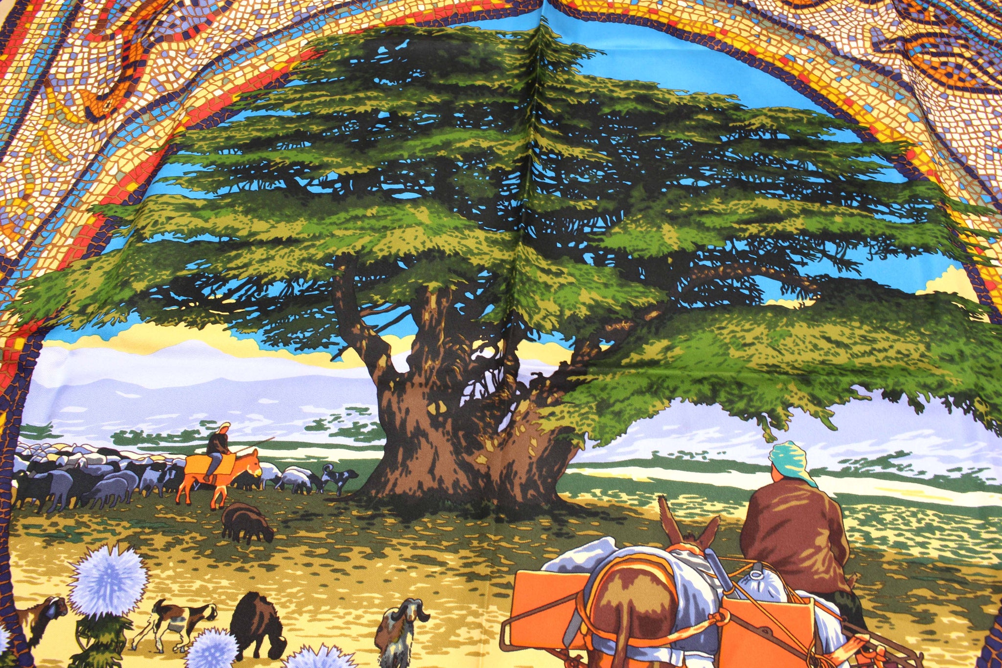 HERMÈS scarf “Sous le Cèdre” by Dimitri Rybaltchenko