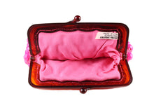 Fuchsia faceted beaded clutch