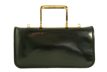 REMY metal handle leather handbag