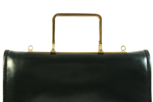 REMY metal handle leather handbag