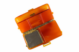 Vintage orange bakelite vanity purse bag