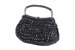 MARCUS BROTHERS wicker bag with faceted beads