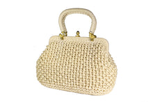 Raffia and ivory beads handbag