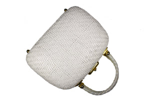 KORET white wicker handbag