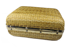 FRANZI structured beige wicker bag