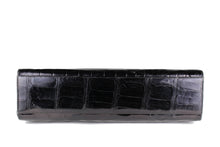 Black crocodile skin handbag top handle