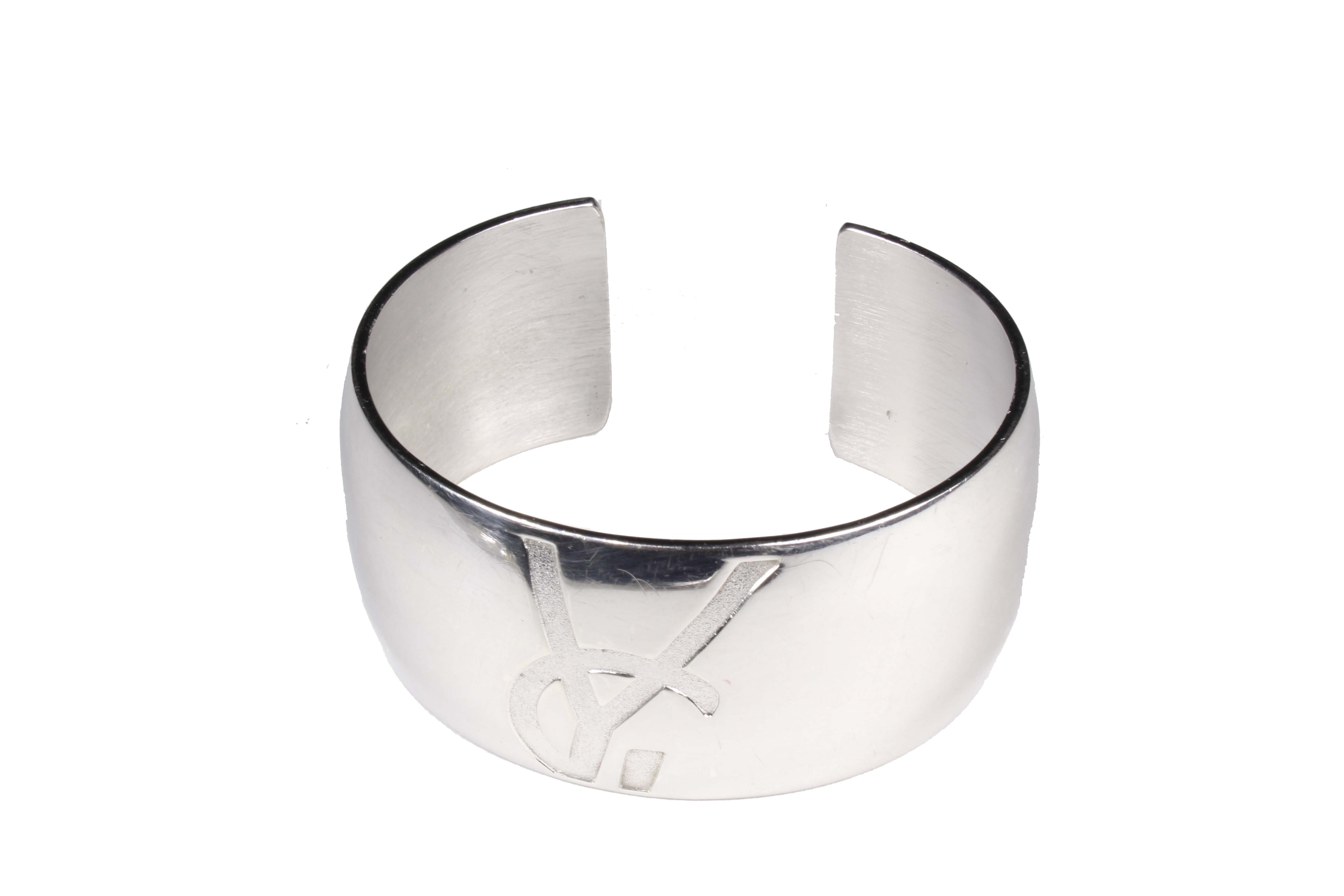 Yves Saint Laurent Signature Monogram Cuff Bracelet