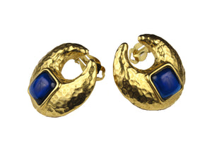 YVES SAINT LAURENT croissant cabochon earrings